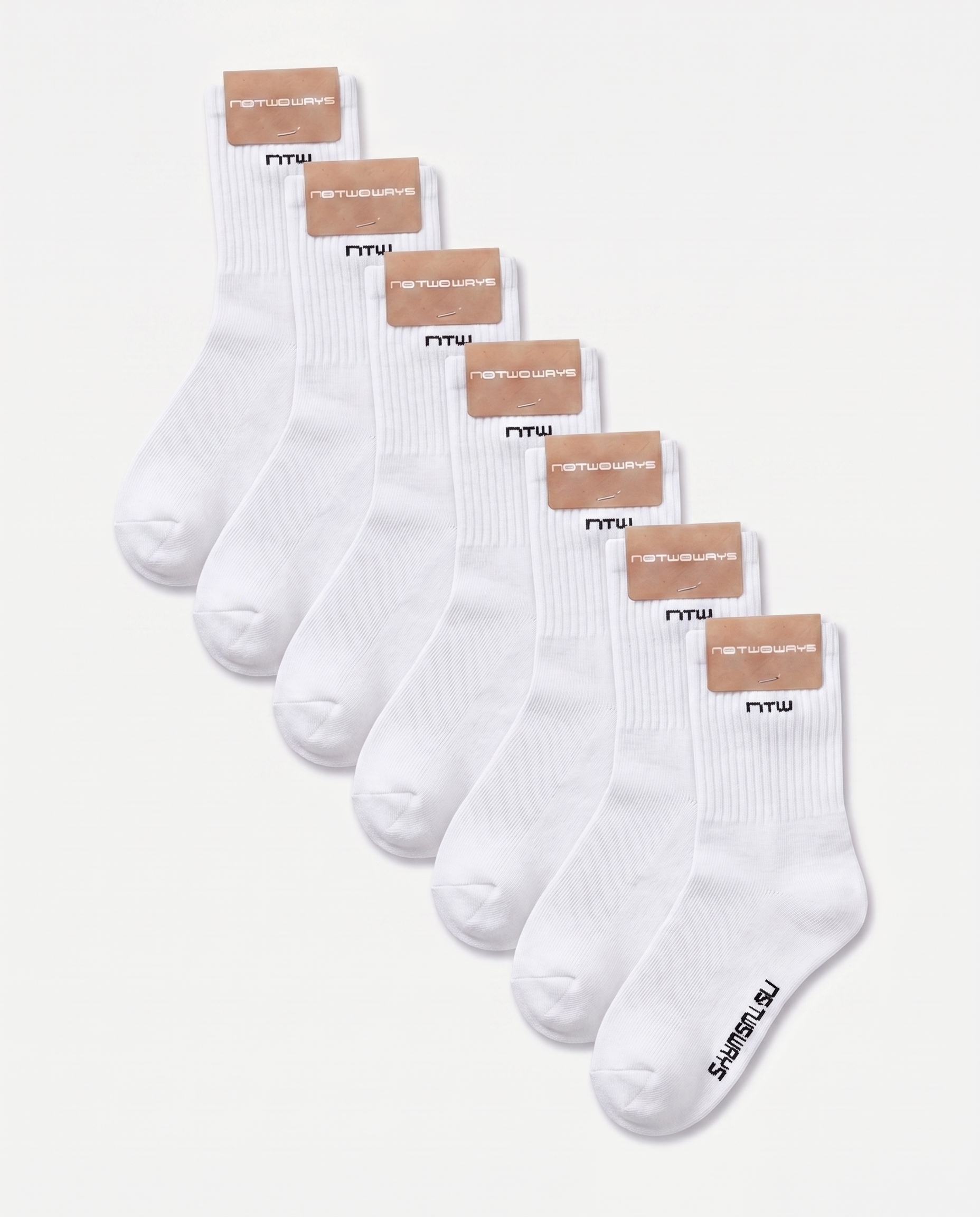 NTW SOCKS - WHITE (7 PACK)